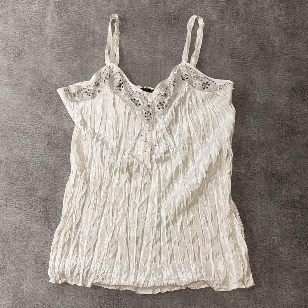 Vintage White Fairy Satin Embellished Cami